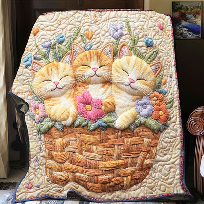 Floral Cat Basket XB0303013CL Quilt