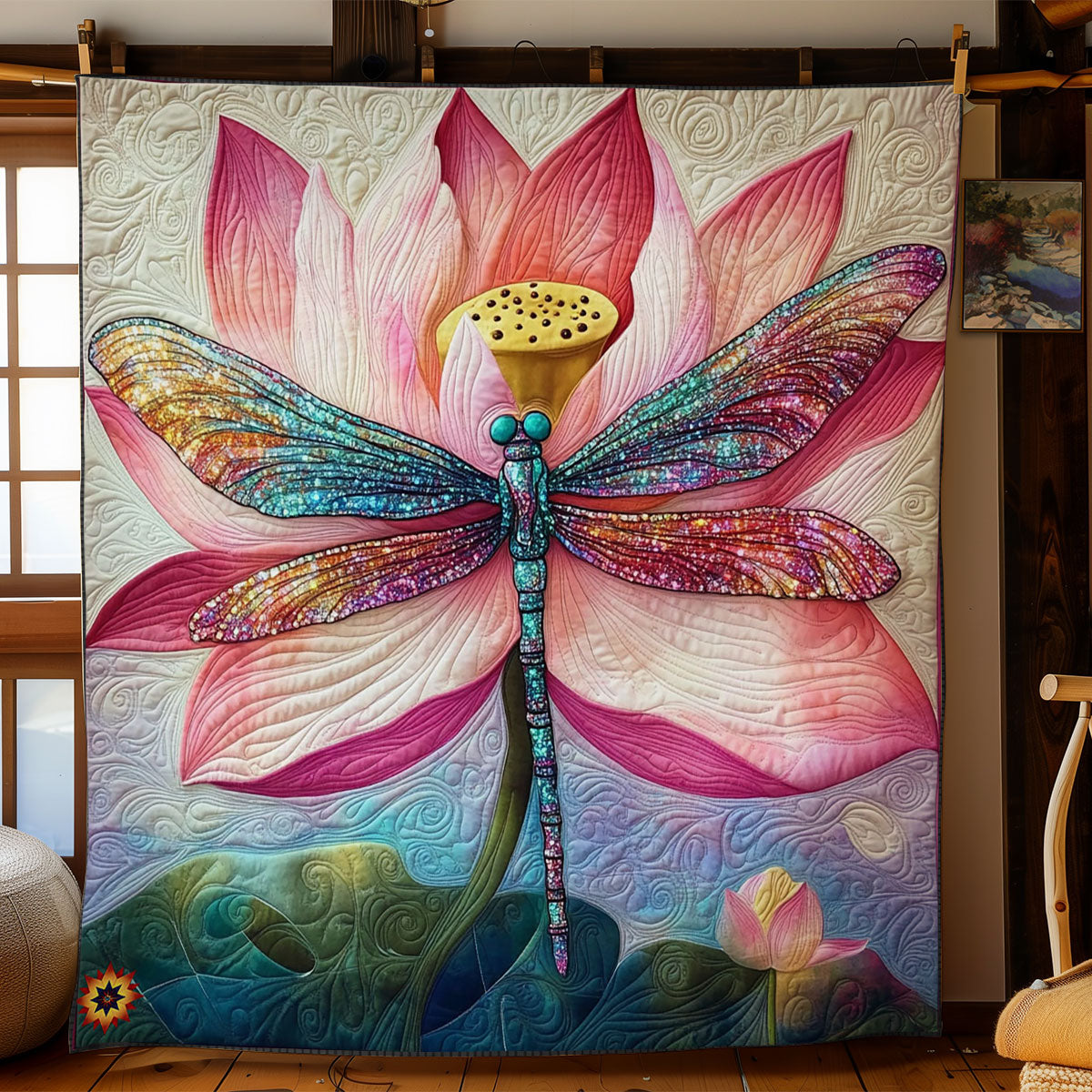 Lotus Dragonfly WY1112012CL Quilt