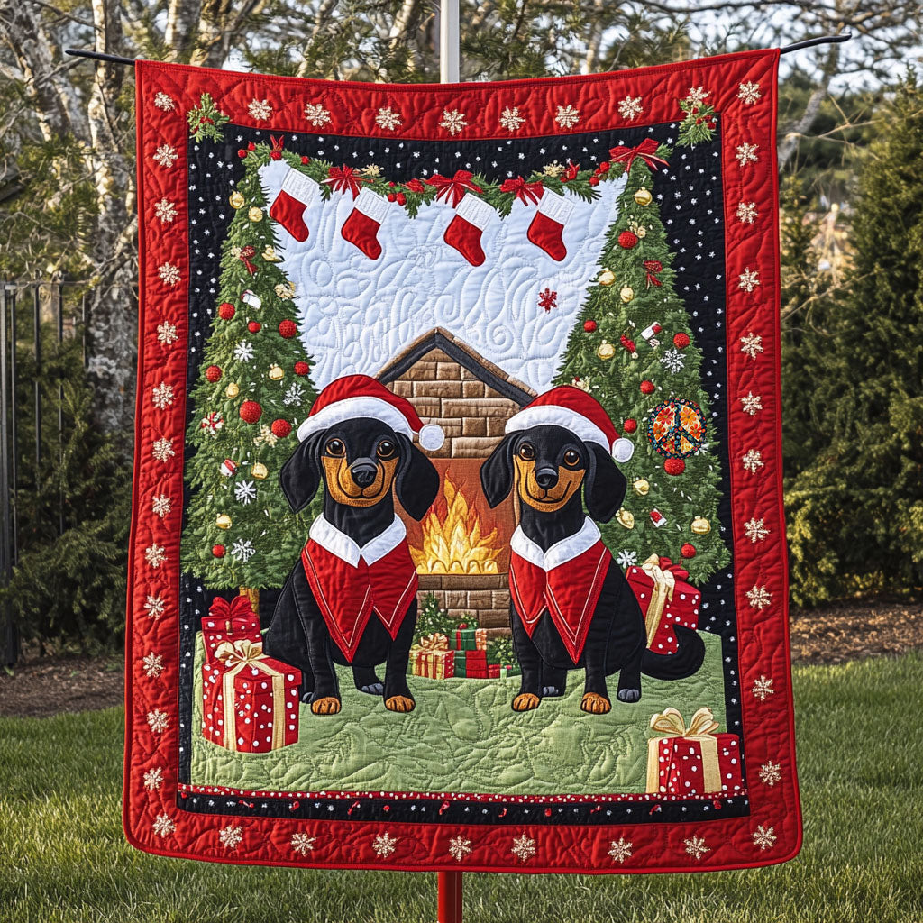 Dachshunds Christmas WT0410021CL Quilt