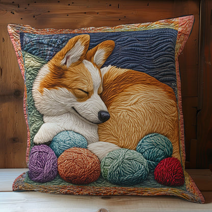 Cute Corgi Sleeping WY2701026CL Quilt Pillow Case