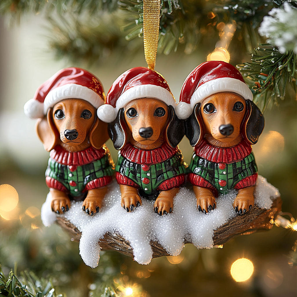 Cozy Dachshund Vibes WN1510023CL Christmas Ornament