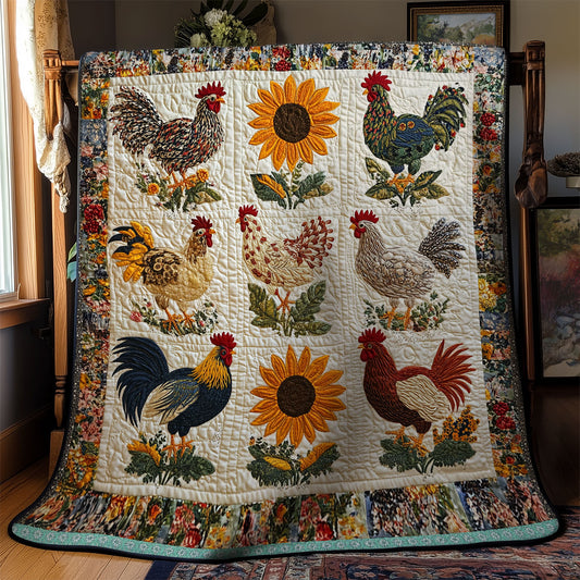 Chicken Sunflower WX1712011CL Quilt