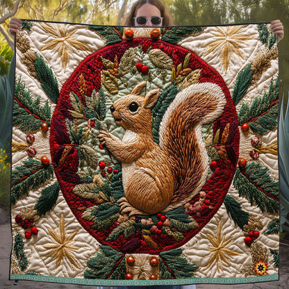 Christmas Baubel Squirrel WJ2211007CL Quilt