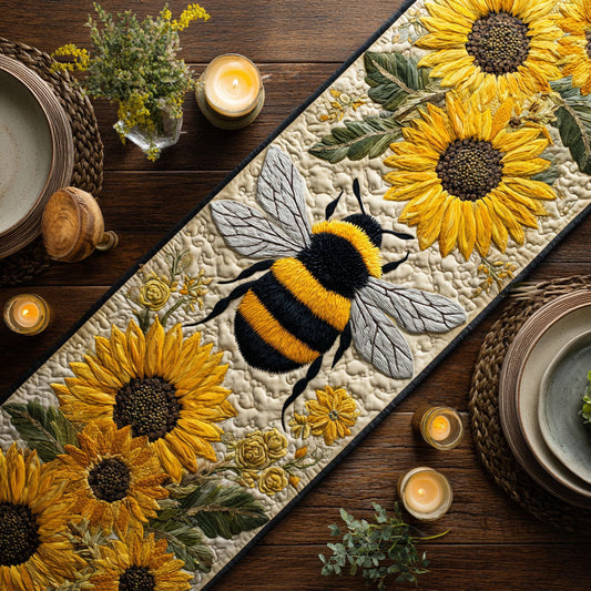 Sunflower Bee CW1407041CL Quilted Table Runner
