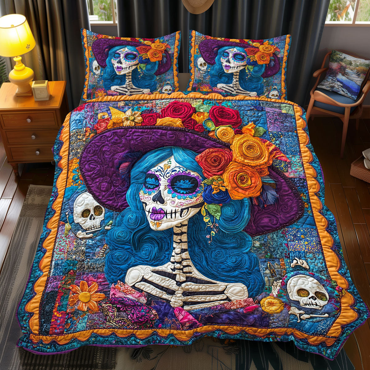 Woman Day Of The Dead WX2712108CL Duvet Cover Set