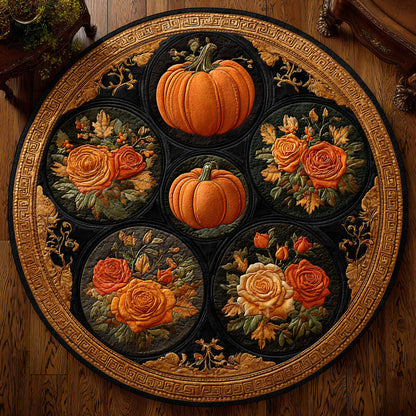 Golden Pumpkin Bloom CW0708029CL Quilted Round Mat