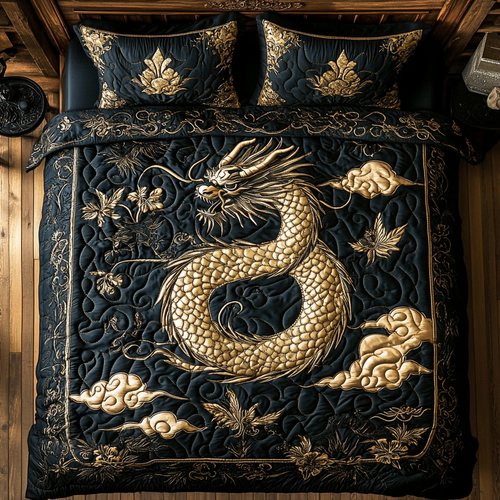 Gold Dragon In Cloud WY0301014CL Duvet Cover Set