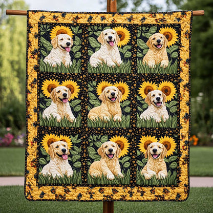 Golden Retriever Flower Bliss WN2709142CL Quilt
