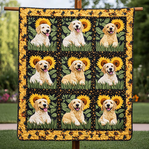 Golden Retriever Flower Bliss WN2709142CL Quilt