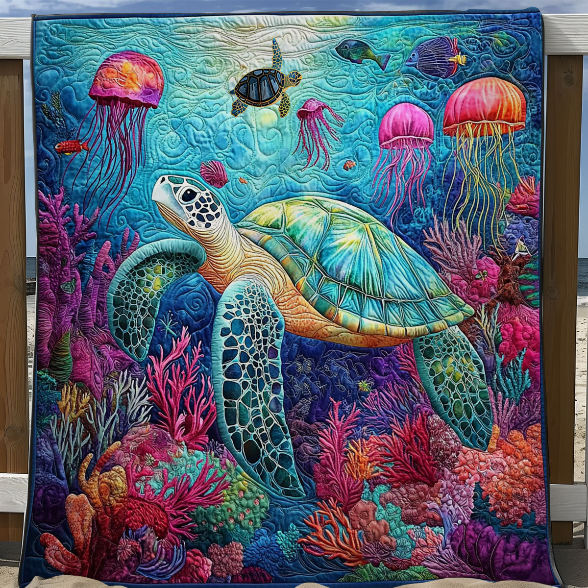 Turtle Ocean Life WY2811021CL Quilt