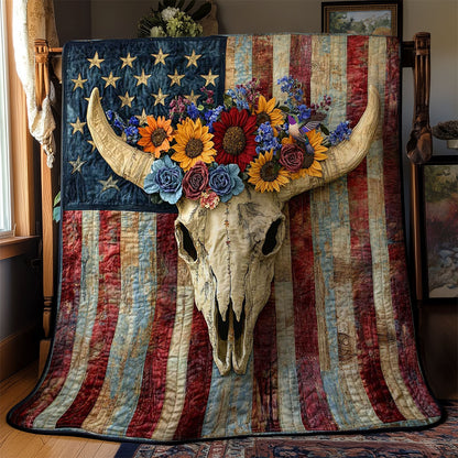 Floral Bull Skull WN3010089CL Quilt