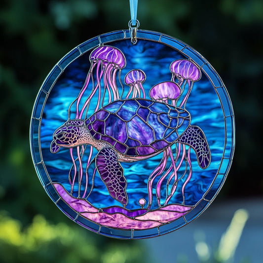 Sea Turtles WU1810042CL Stained Glass Suncatcher