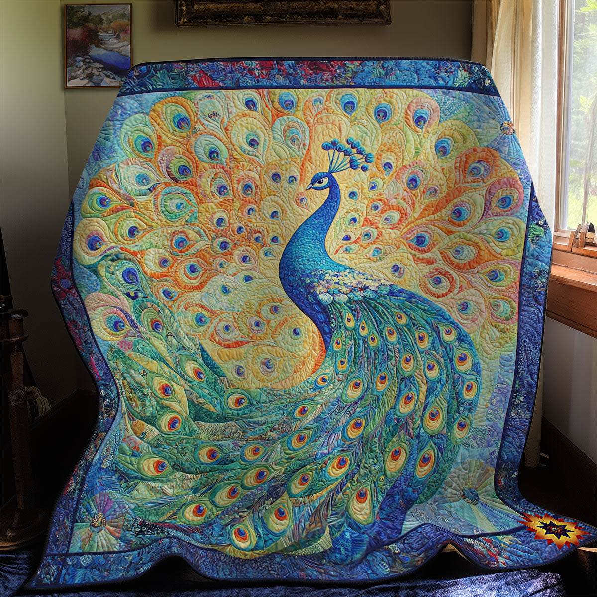 Blue Peacock WY0911009CL Quilt