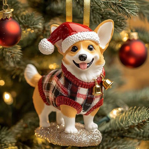 Christmas Corgi Star WN1410014CL Christmas Ornament