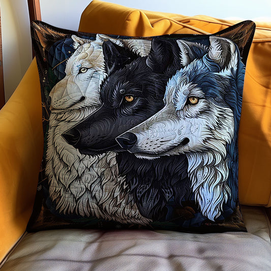 Native American Wolf WJ0710036CL Quilt Pillow Case