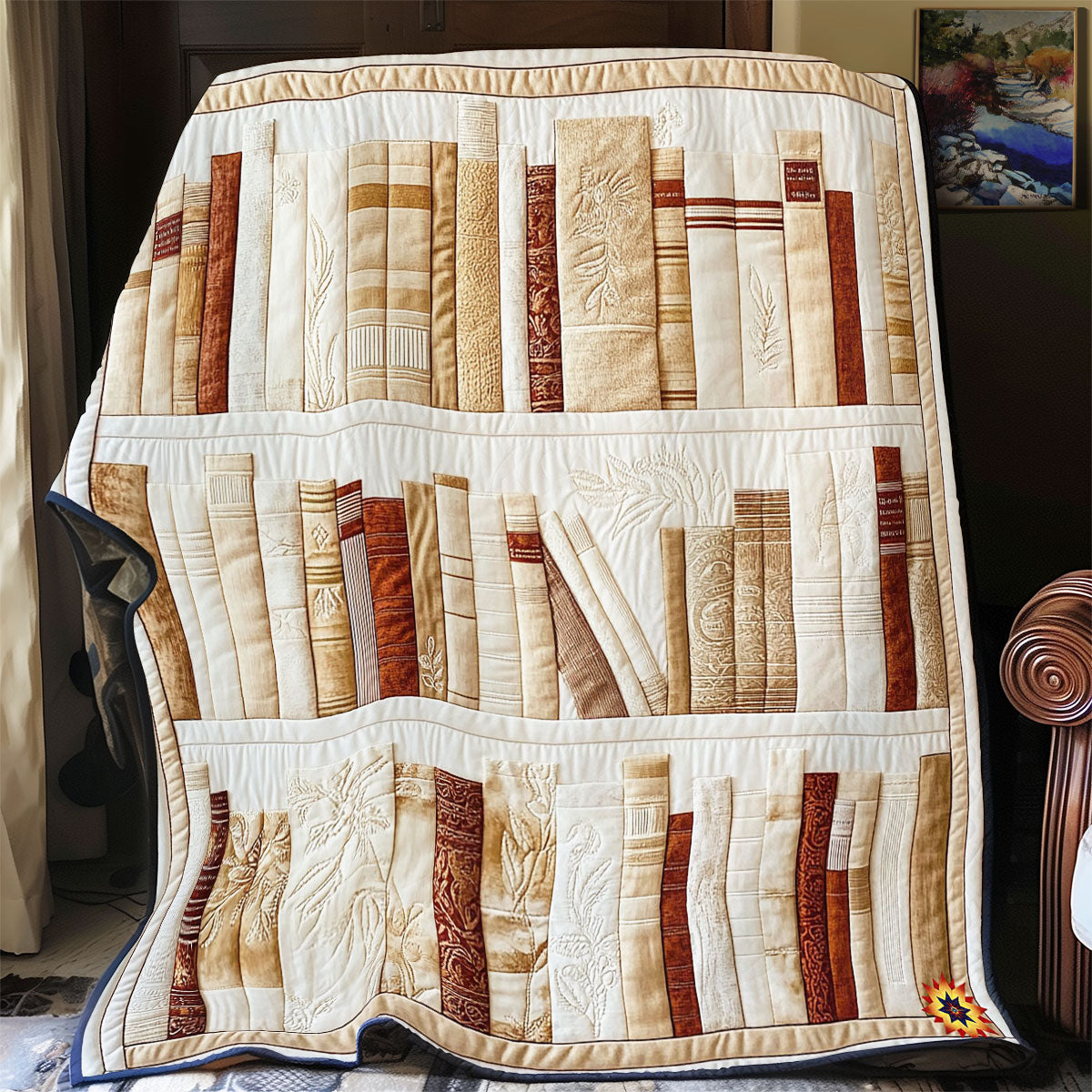 White Bookshelf WY0612003CL Quilt