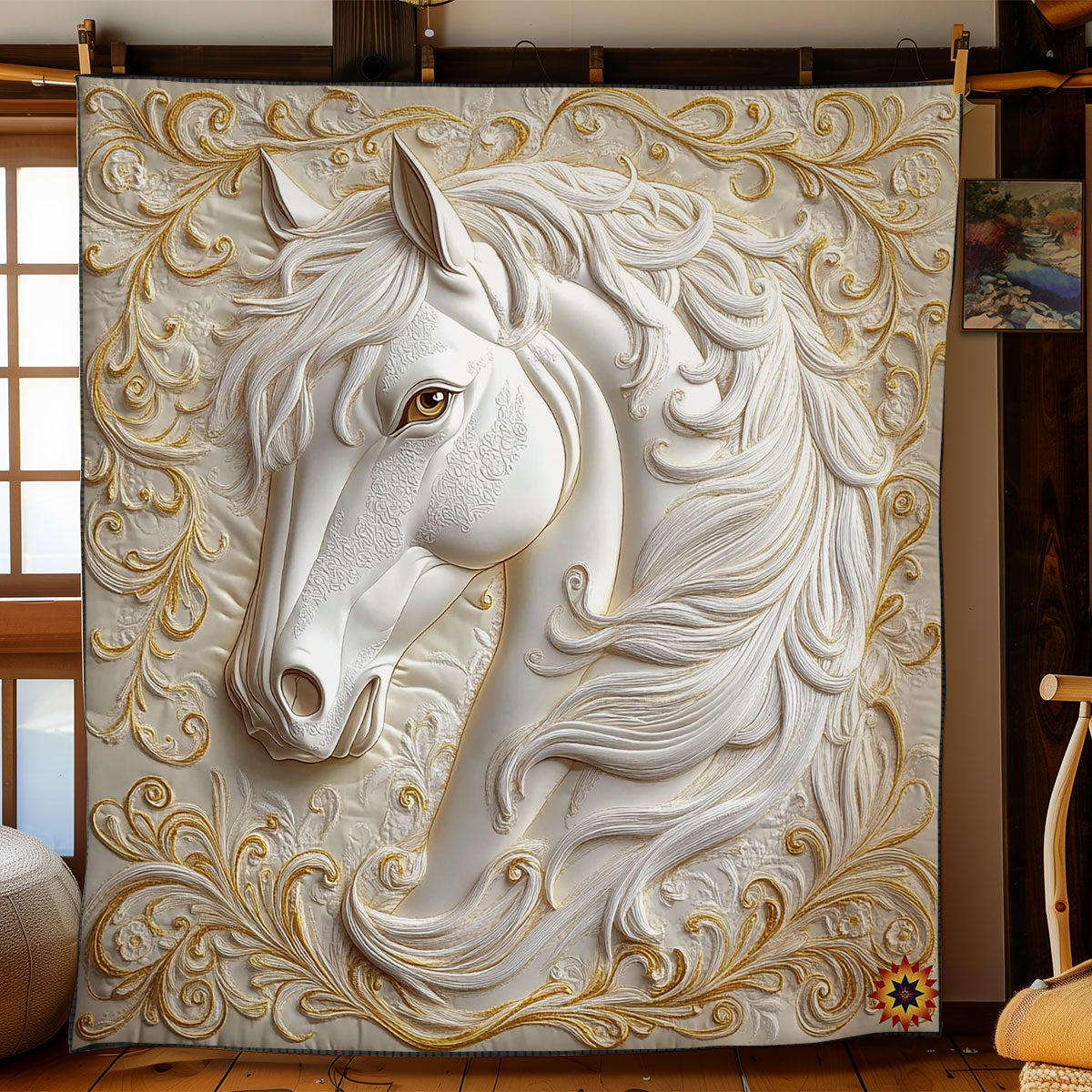 White Gold Royal Horse WY1411010CL Quilt