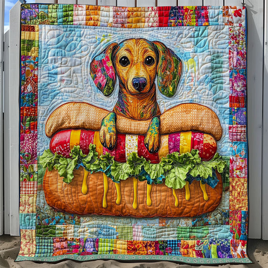 Playful Dachshund XB0703018CL Quilt