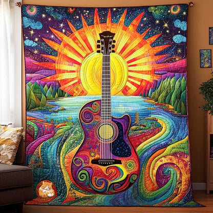 Vibrant Hippie Guitar WP0212049CL Quilt