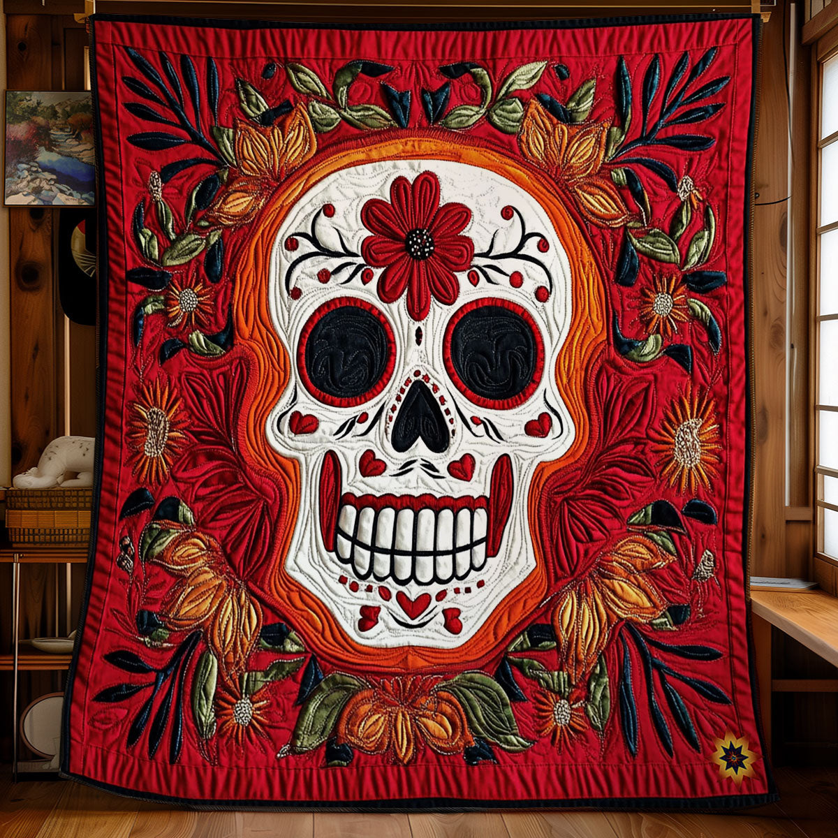 Flower Skull WY2911043CL Quilt