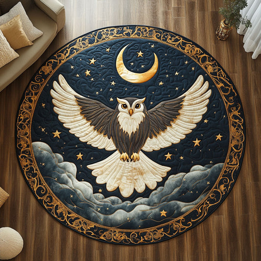 Celestial Regal Owl CW2907014CL Quilted Round Mat