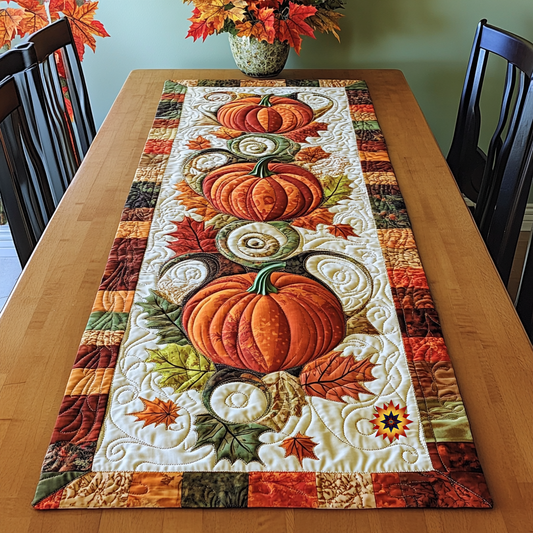 Autumn Pumpkin Lovers WG1210003CL Quilted Table Runner