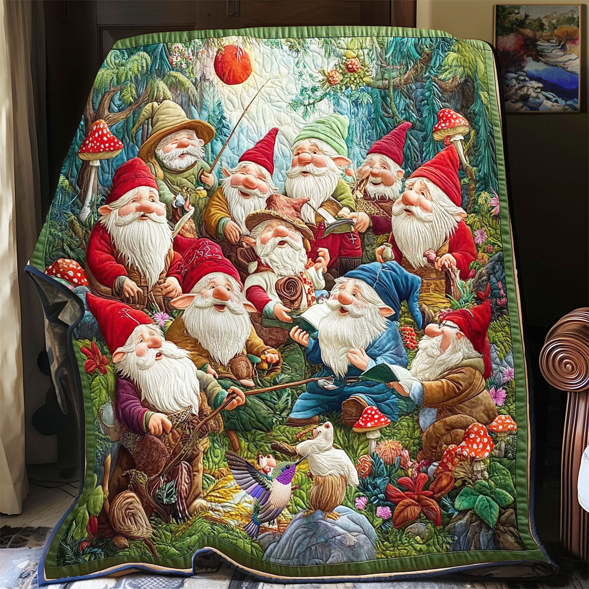Gnome In Forest WY0912007CL Quilt