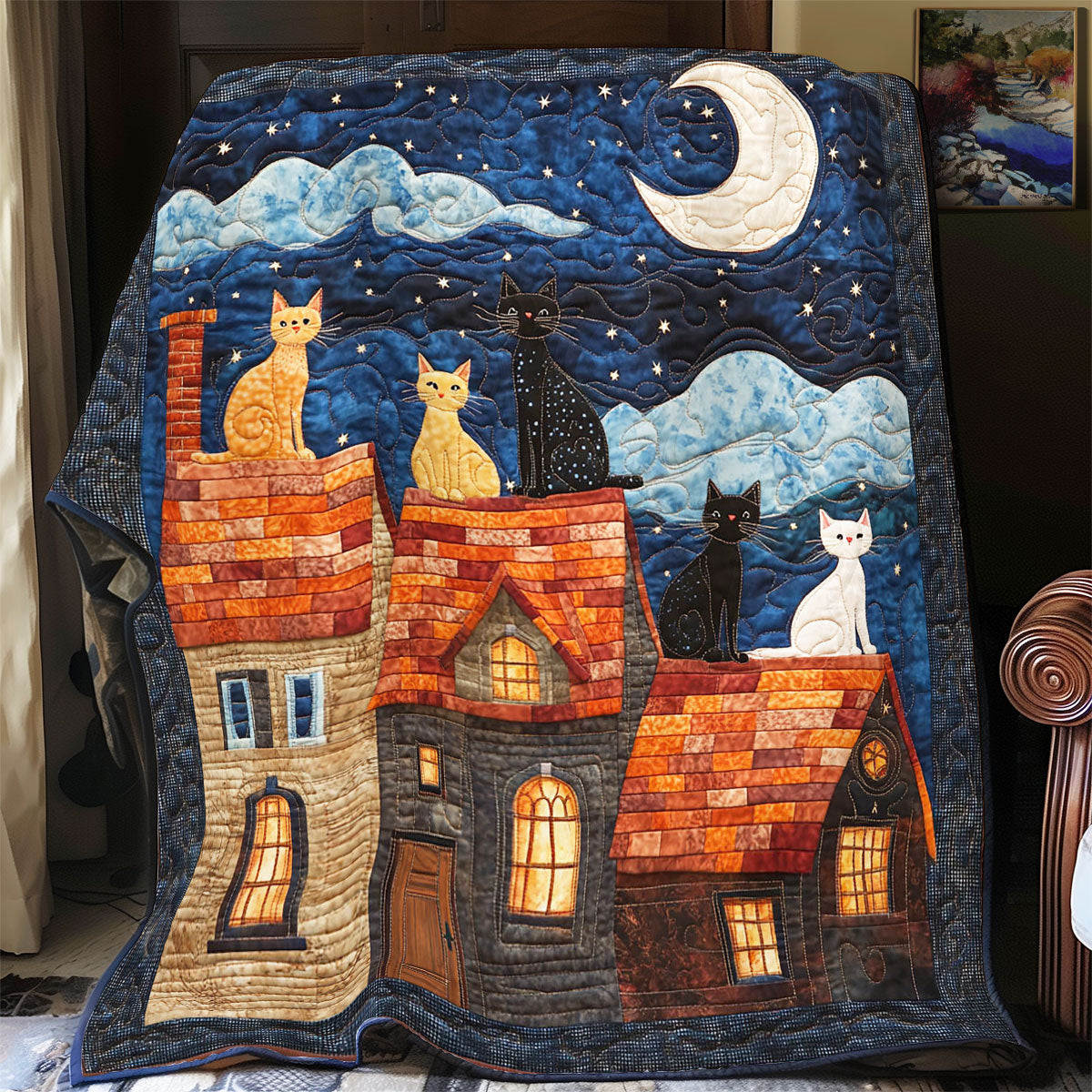 Night Of Cat WY2211029CL Quilt