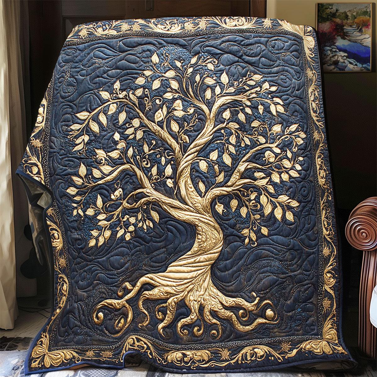 Gold Tree Of Life WY2312032CL Quilt