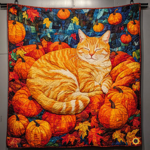 Pumpkin Sleep Cat WY1911039CL Quilt