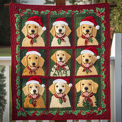 Red Green Golden Retrievers XR2809003CL Quilt