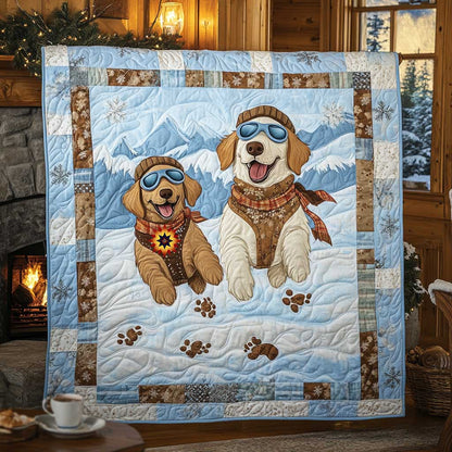 Snowy Golden Retriever WN2111071CL Quilt