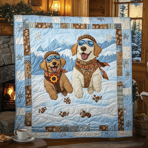 Snowy Golden Retriever WN2111071CL Quilt