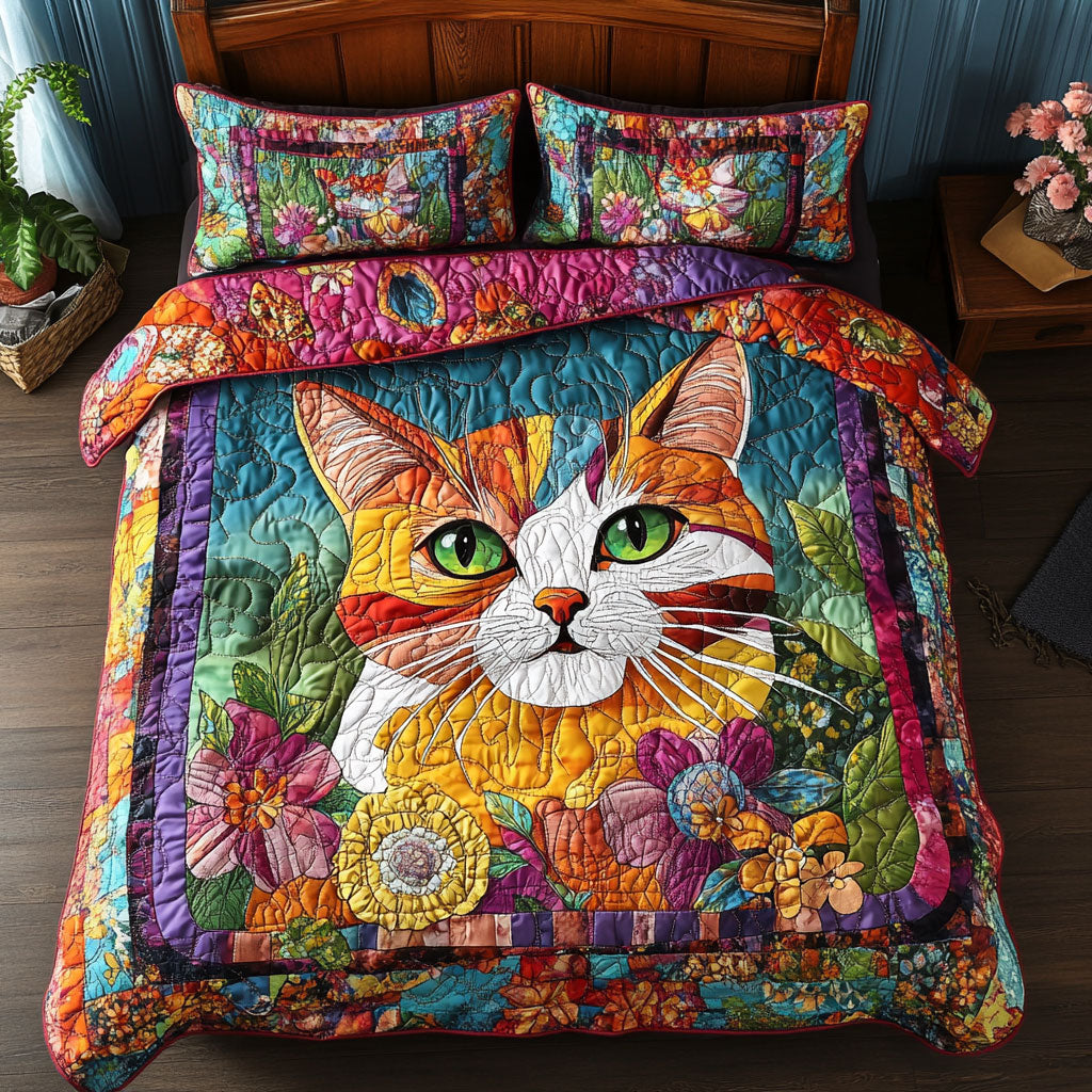 Beautiful Cat In Flower WY2901004CL Duvet Cover Set