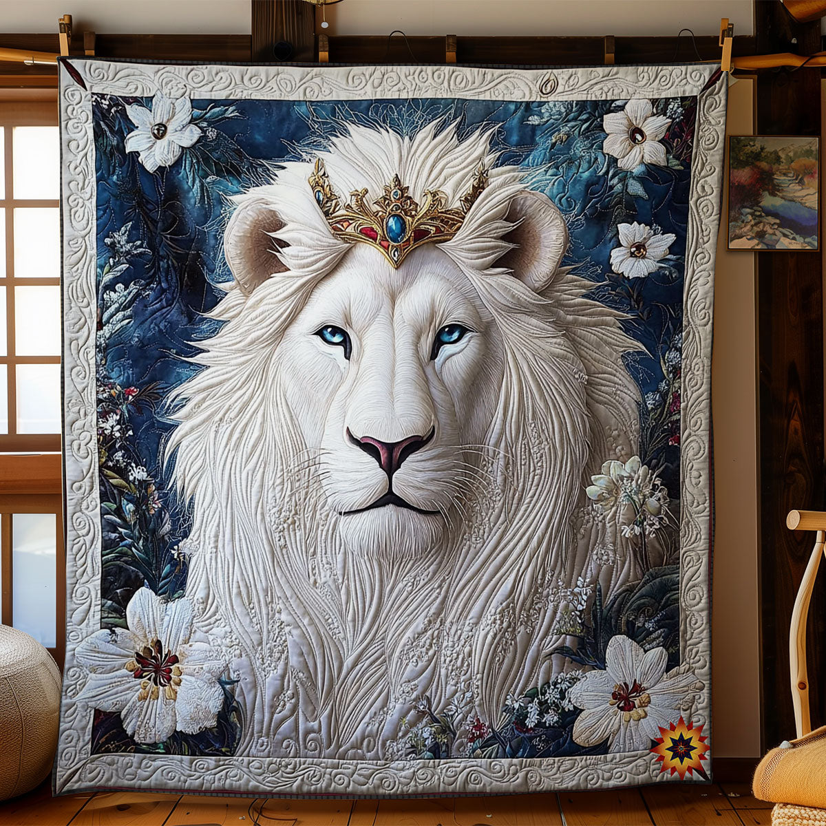 Flower Snow Lion WY0712013CL Quilt