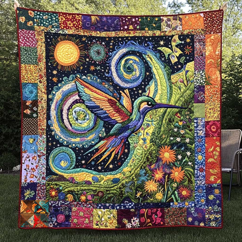 Hummingbird In Enchanted Garden WN0810017CL Quilt