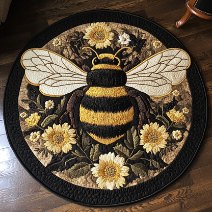Bumblebee Lovers XR1203016CL Quilted Round Mat