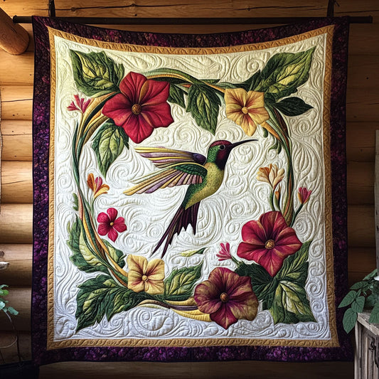 Hummingbird Convolvulus Flower WT2809005CL Quilt