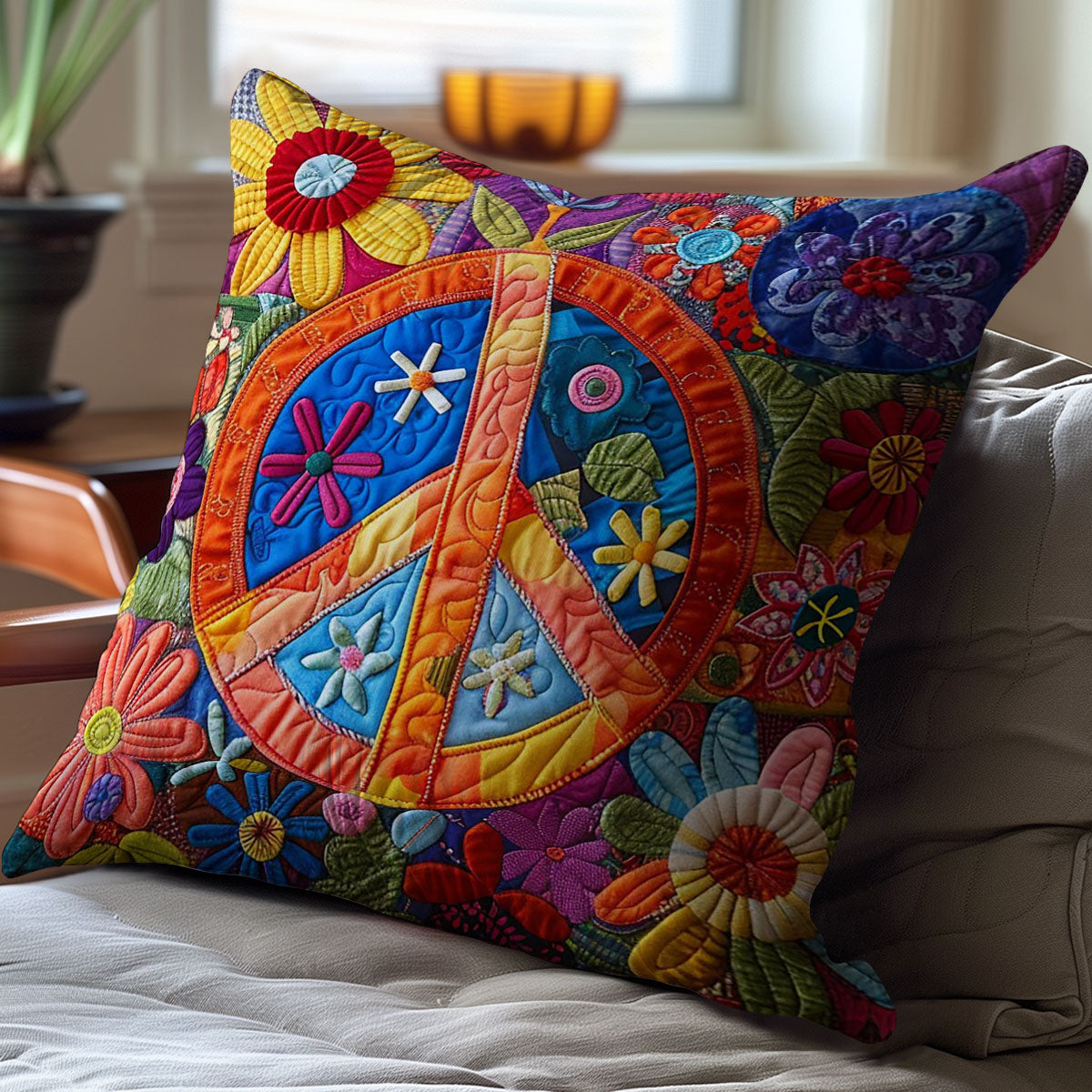 Trippy Hippie Sign WJ2009040CL Quilt Pillow Case