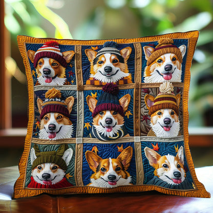 Cute Corgi WJ1209037CL Quilt Pillow Case