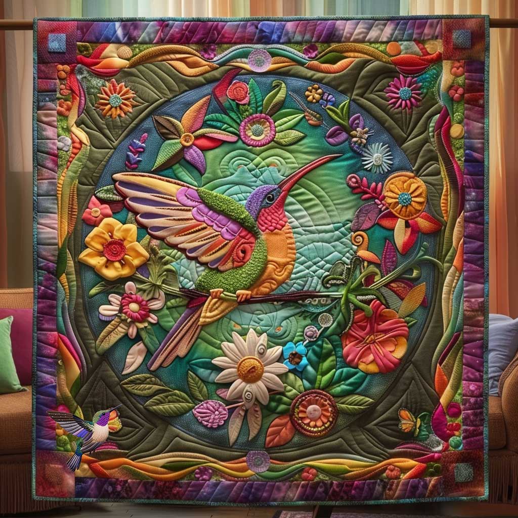 Floral Hummingbird WN1410032CL Quilt