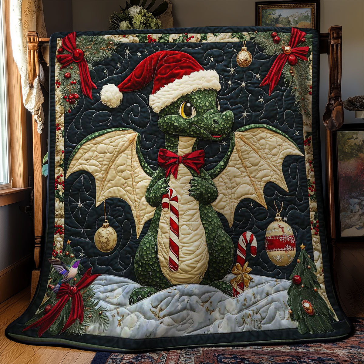 Candy Cane Dragon WN0712044CL Quilt