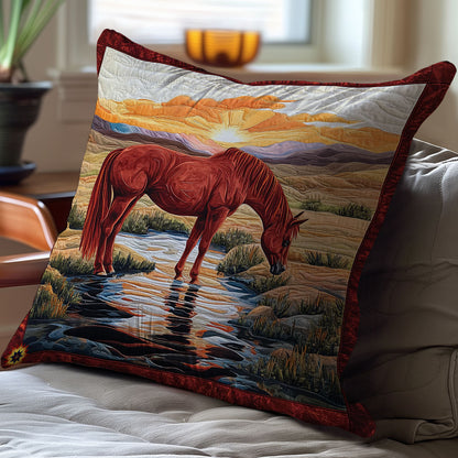 Sunset Horse WY0412091CL Quilt Pillow Case