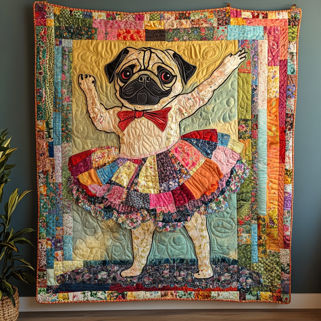 Ballet Pug WN2509090CL Quilt