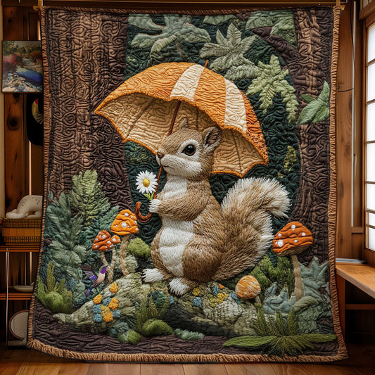Squirrel Under Rain WY2612039CL Quilt