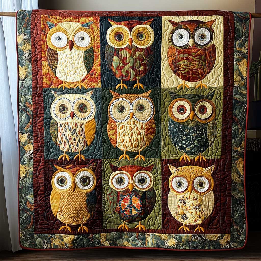 Patchwork Owl Portrait WP0810038CL Quilt