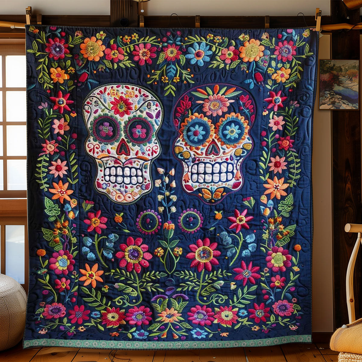 Sugar Skulls WJ1109022CL Quilt