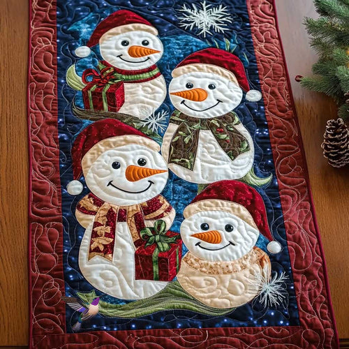 Frosty Friends Snowman WN1111004CL Quilted Table Runner