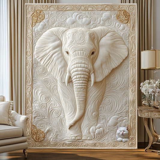 Ivory Elephant WG2112016CL Quilt