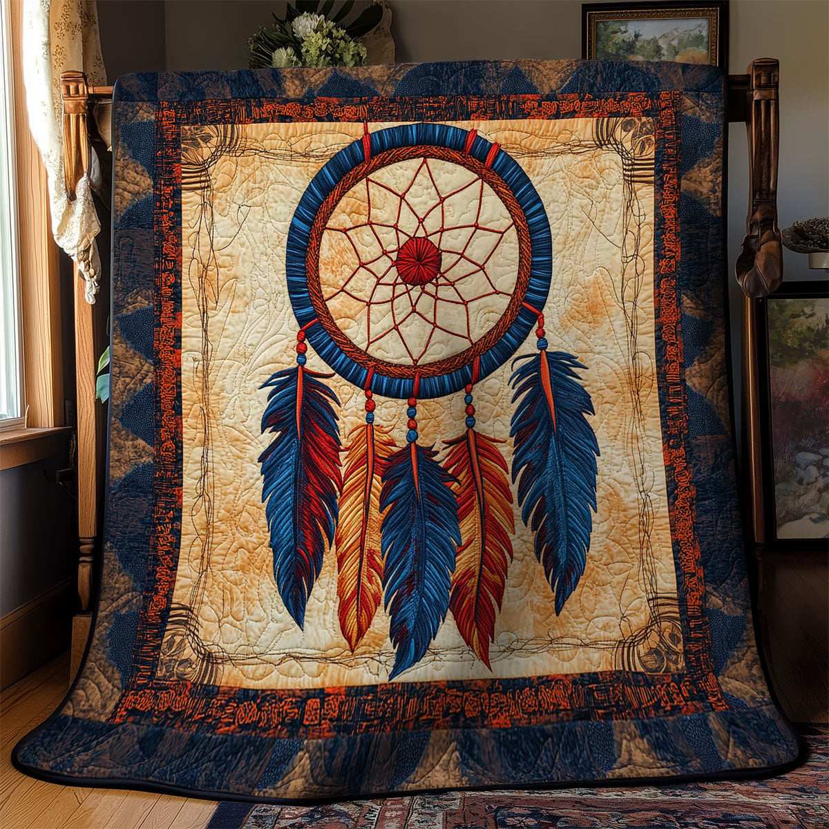 Vibrant Feather Dreamcatcher WY2702075CL Quilt